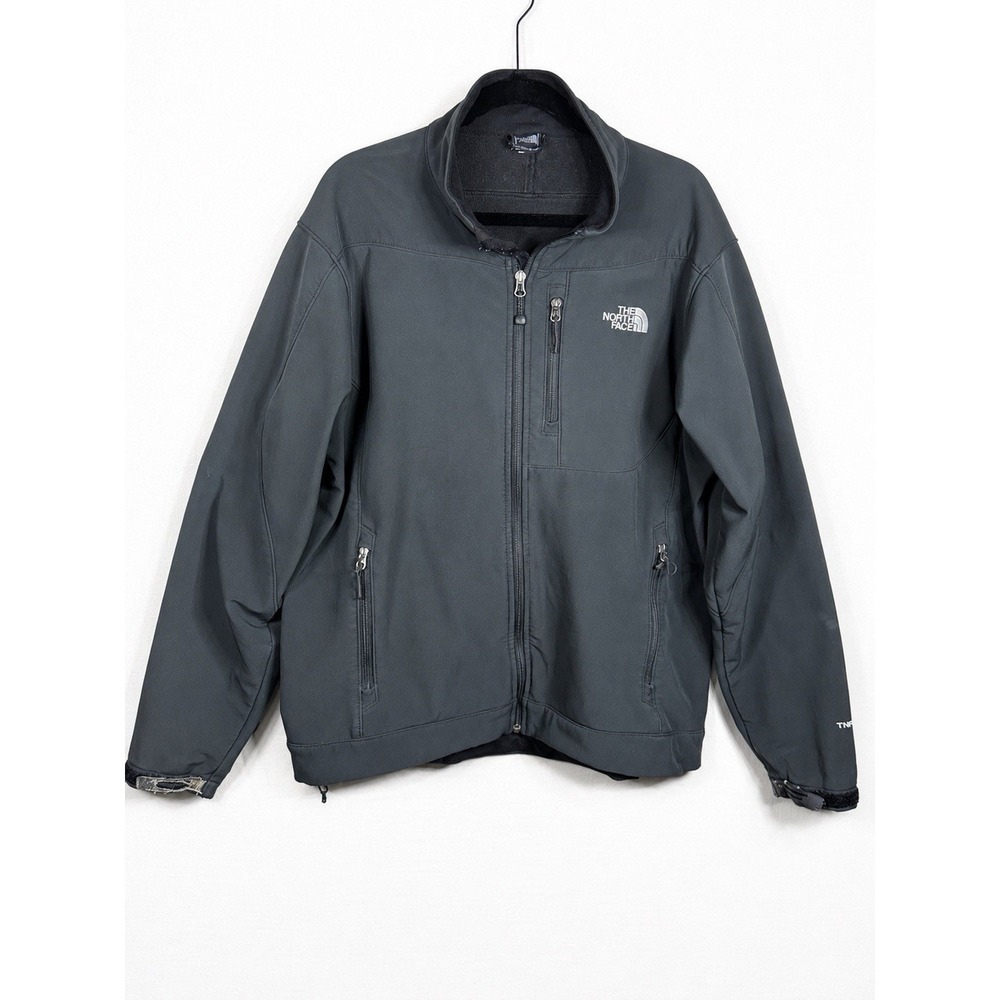 The North Face Apex Soft Shell Jacket Mens XL Black Full Zip Windwall TNF Coat